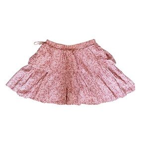 Cotton Candy LA mini ruffle pink floral skirt S